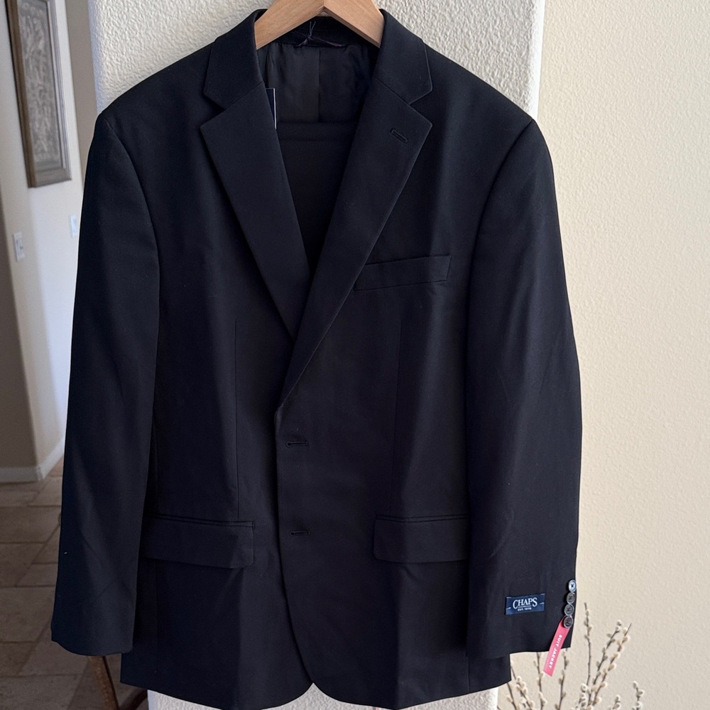 Chaps Men's Black Single-Breasted Blazer